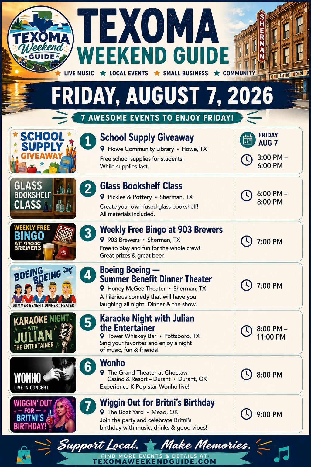 Texoma Weekend Guide Friday, August 7, 2026 roundup