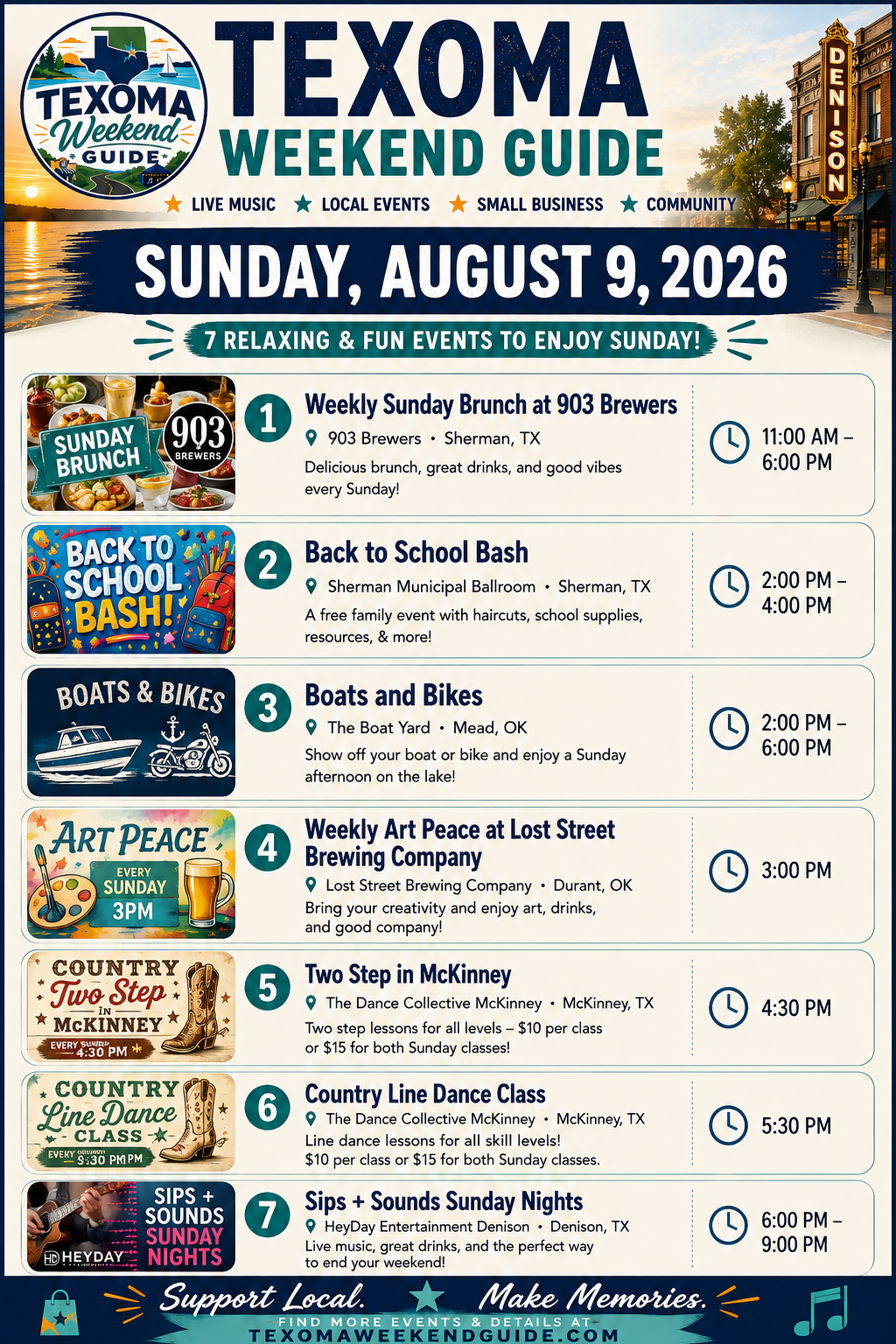 Texoma Weekend Guide Sunday, August 9, 2026 roundup
