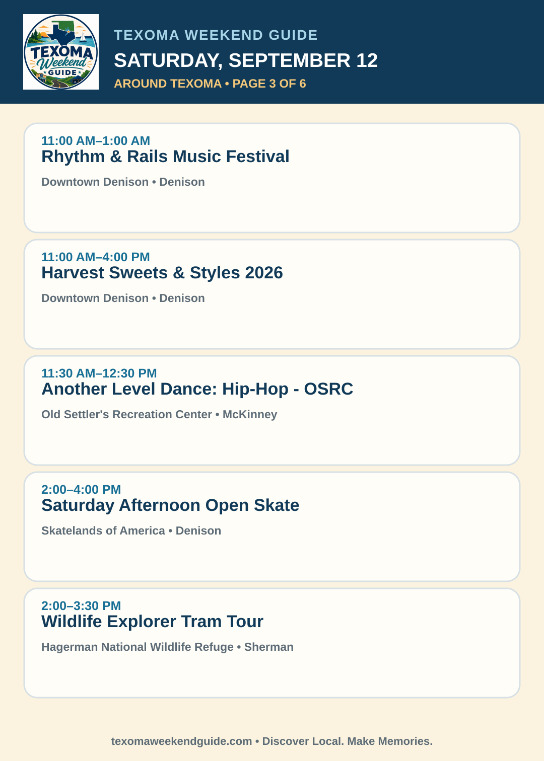Texoma Weekend Guide Saturday, September 12 roundup — page 3