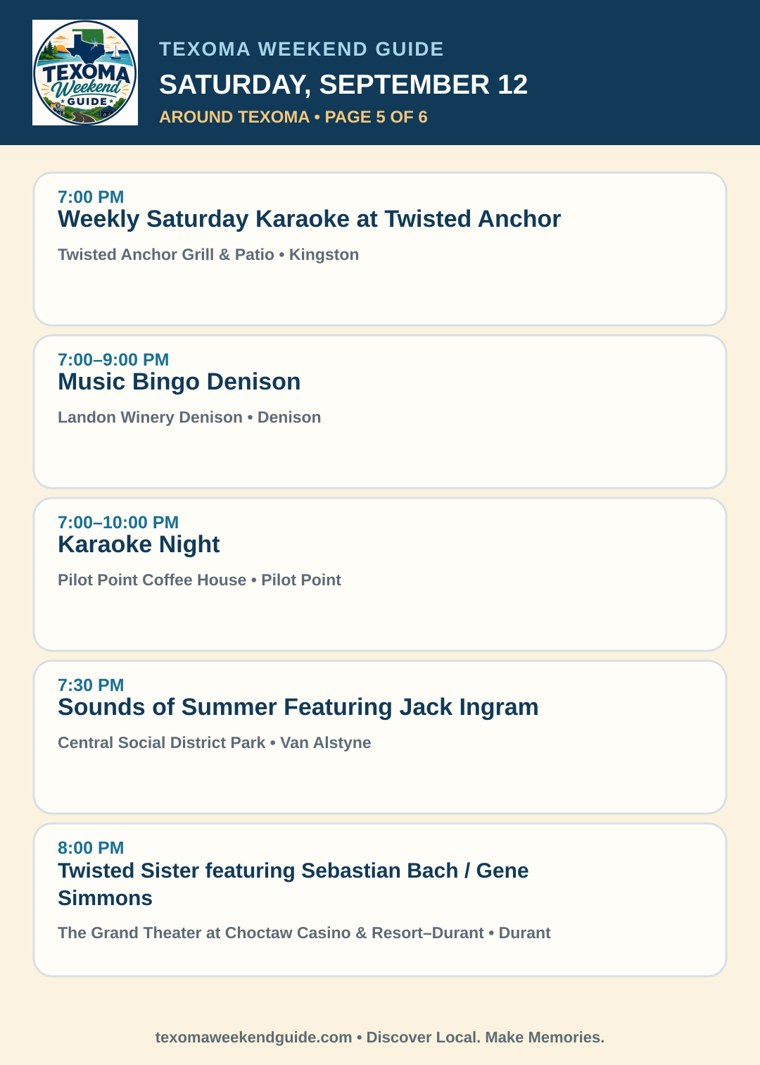 Texoma Weekend Guide Saturday, September 12 roundup — page 5