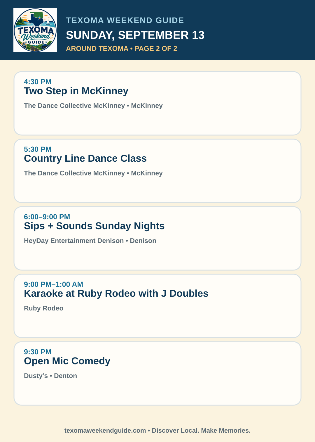 Texoma Weekend Guide Sunday, September 13 roundup — page 2