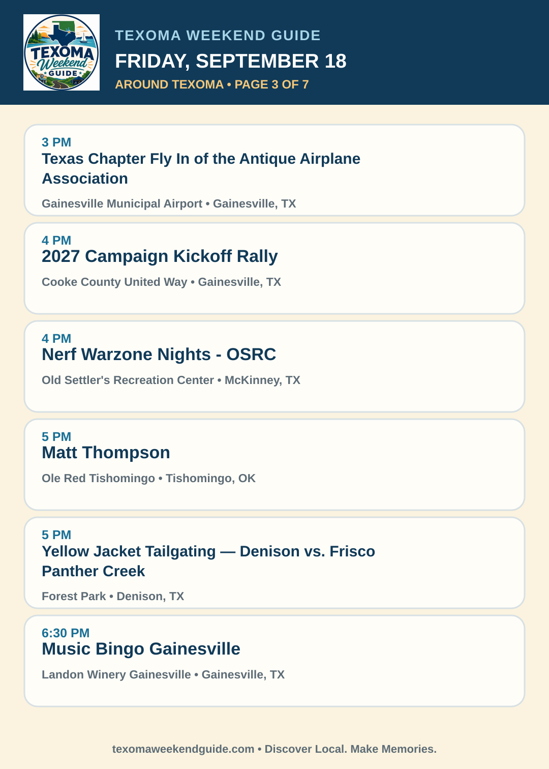 Texoma Weekend Guide Friday, September 18 roundup — page 3