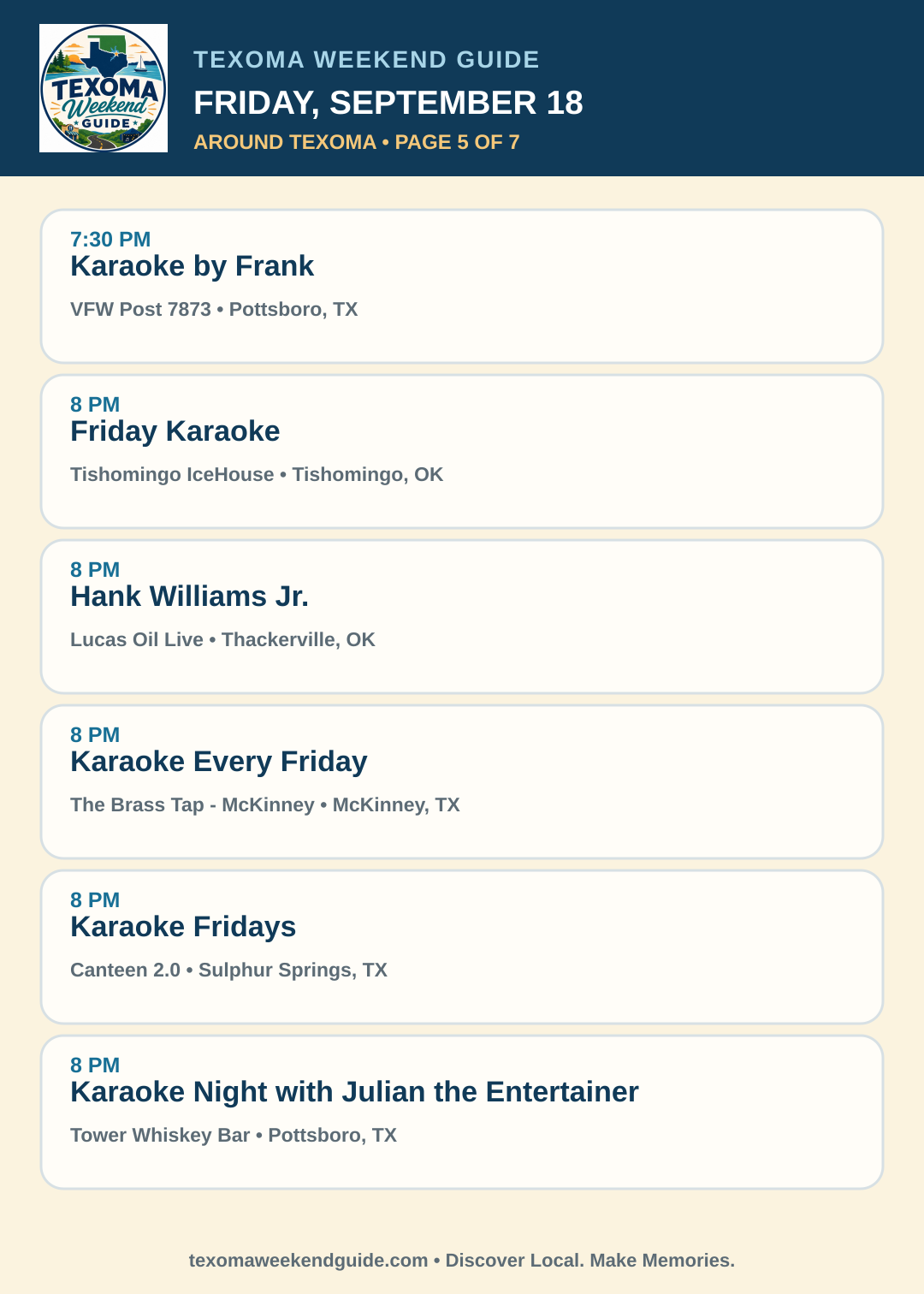 Texoma Weekend Guide Friday, September 18 roundup — page 5