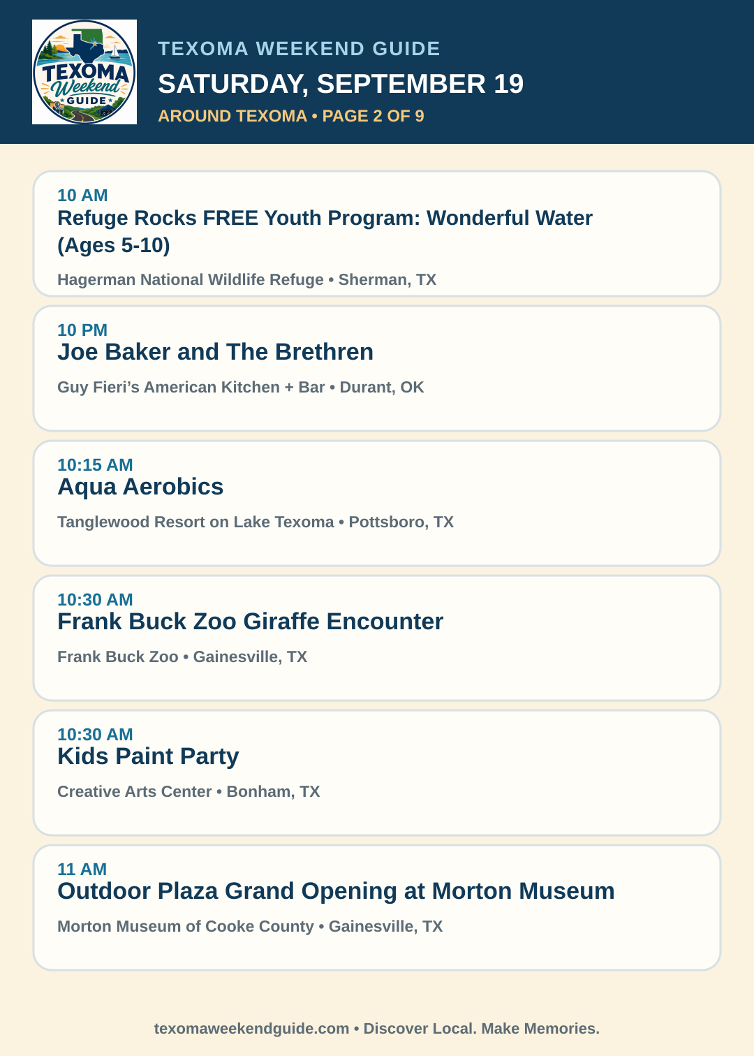 Texoma Weekend Guide Saturday, September 19 roundup — page 2