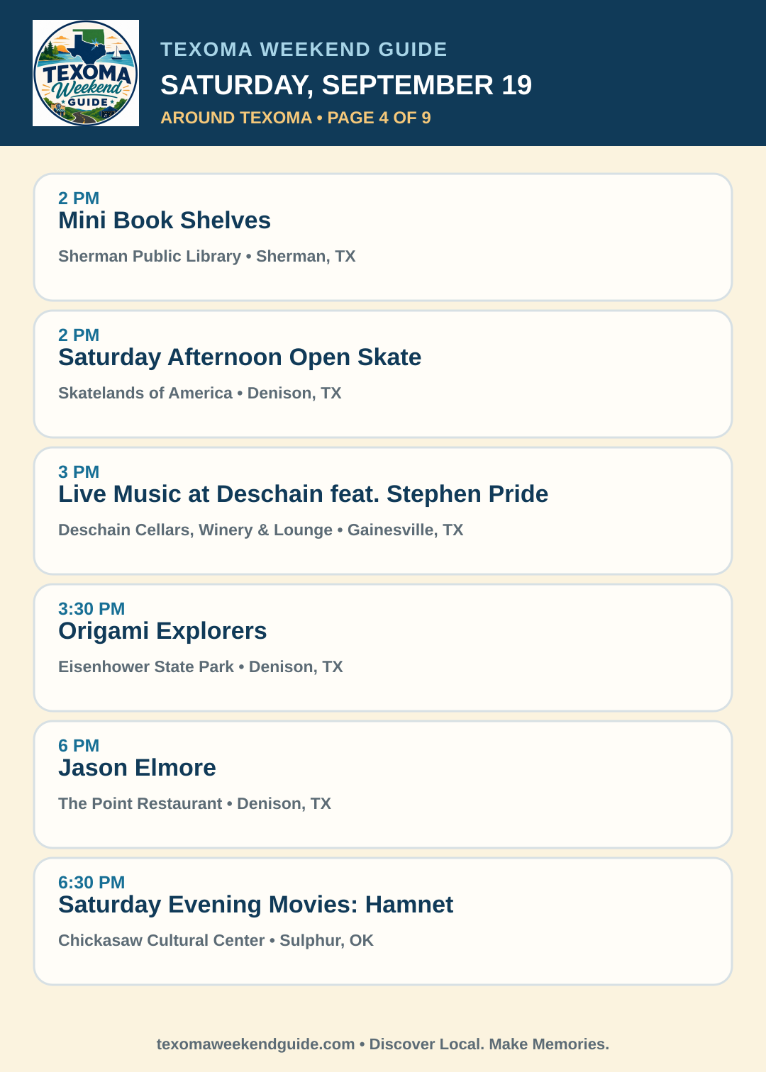 Texoma Weekend Guide Saturday, September 19 roundup — page 4