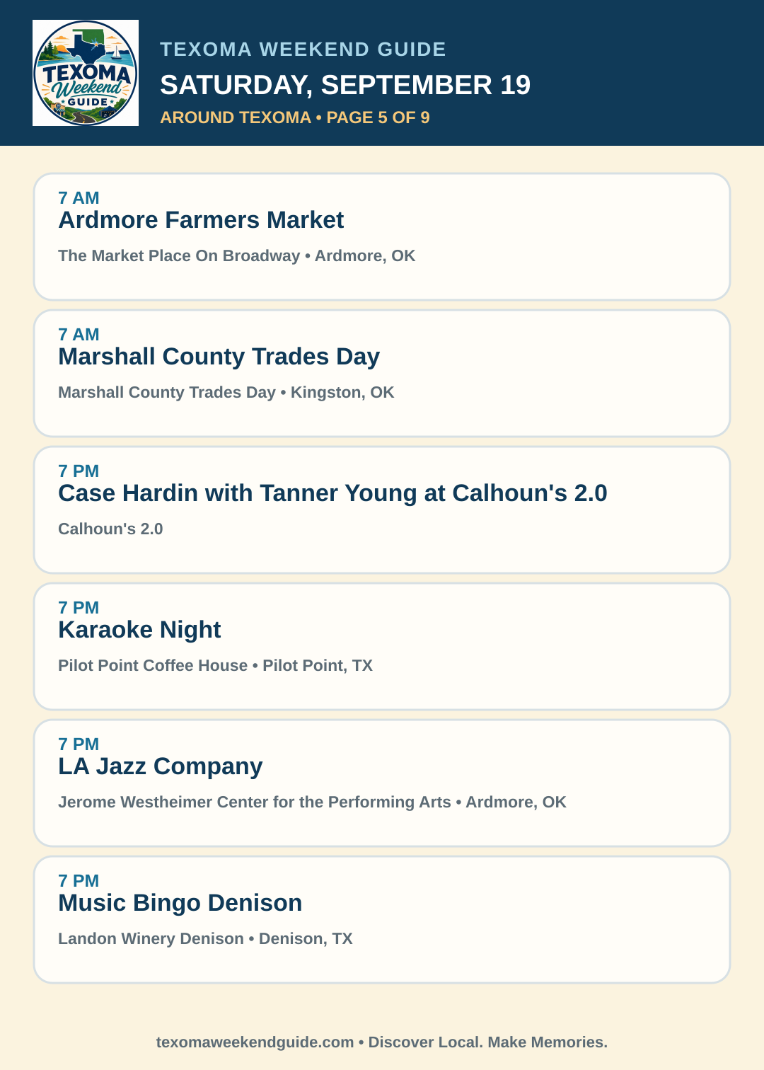 Texoma Weekend Guide Saturday, September 19 roundup — page 5