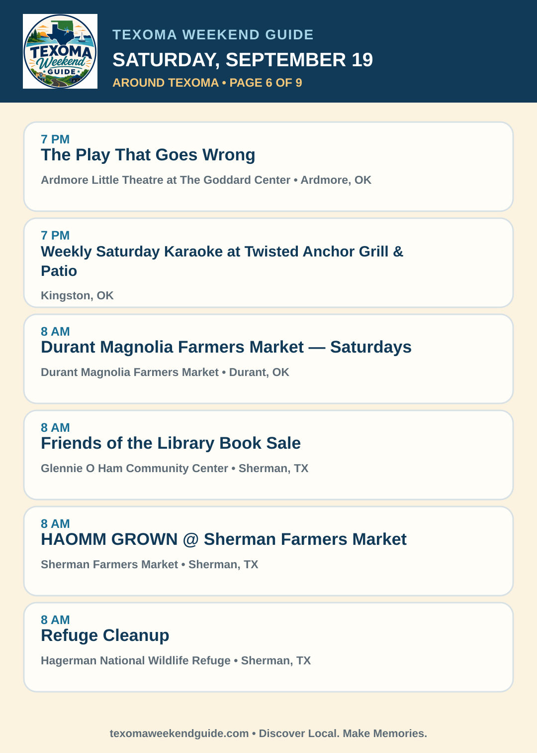 Texoma Weekend Guide Saturday, September 19 roundup — page 6