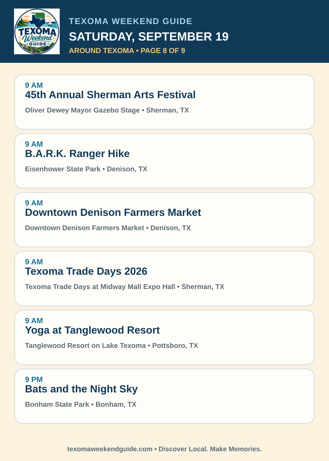 Texoma Weekend Guide Saturday, September 19 roundup — page 8