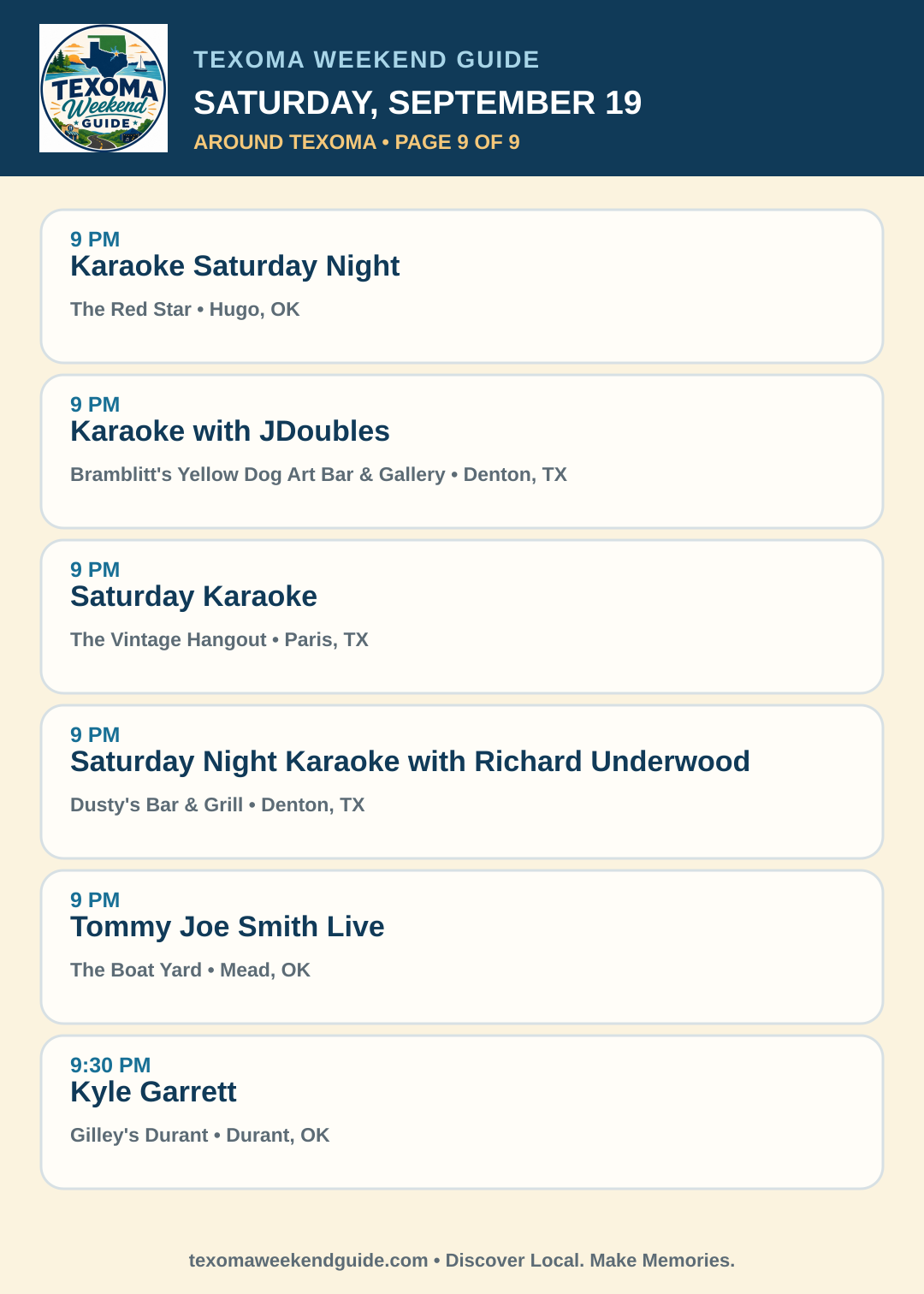 Texoma Weekend Guide Saturday, September 19 roundup — page 9