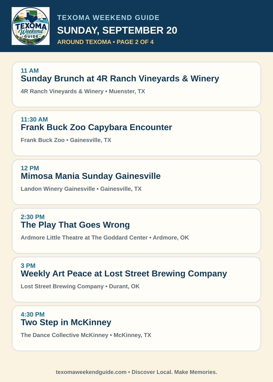 Texoma Weekend Guide Sunday, September 20 roundup — page 2
